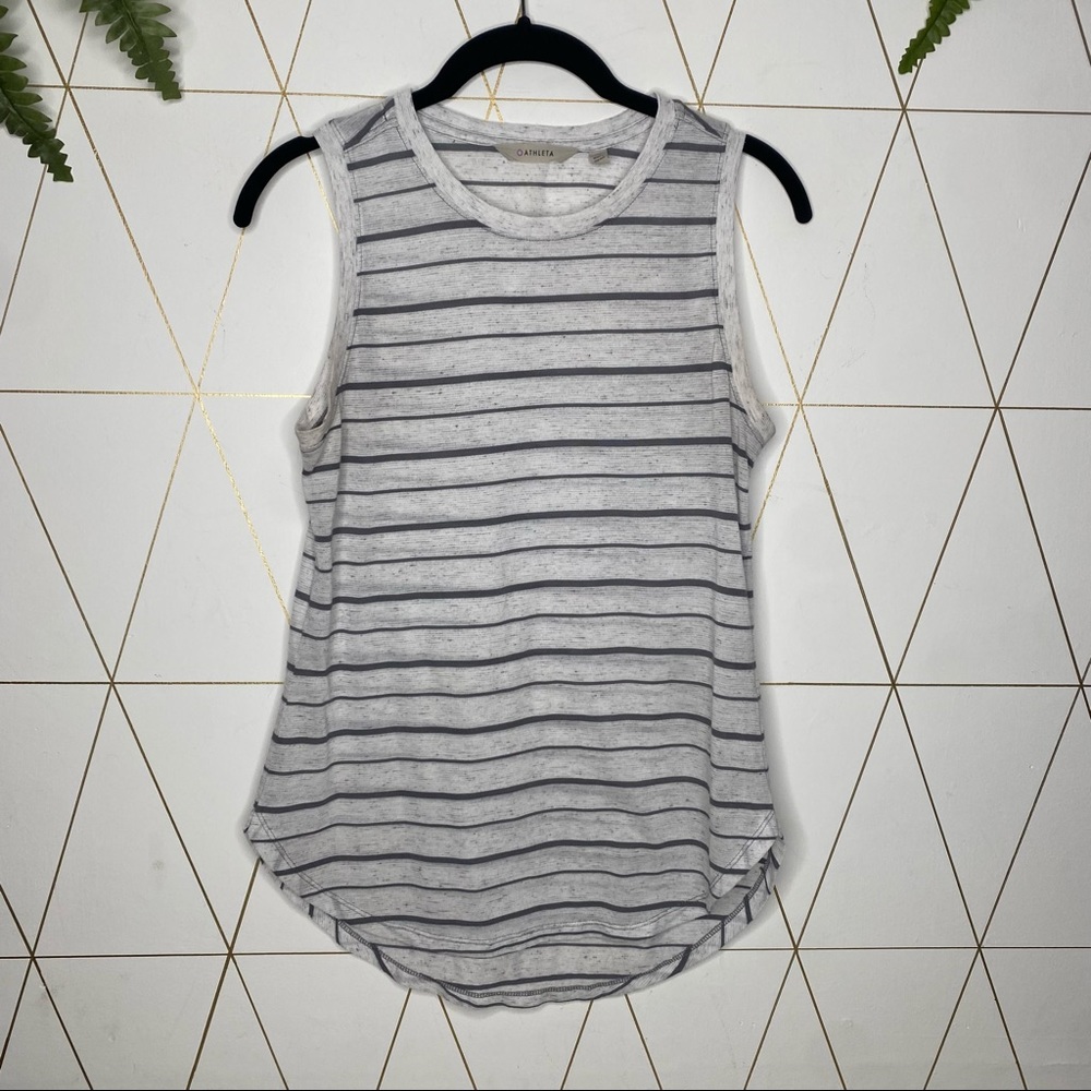 Athleta grey stripe tank xsmall